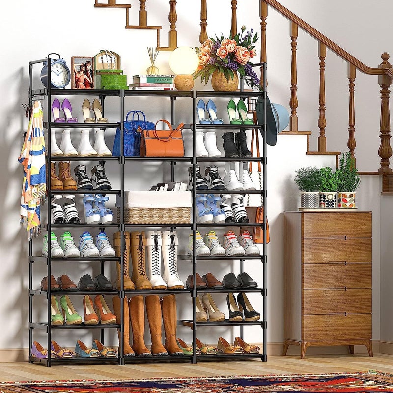 Kottwca 9-Tier Metal Shoe Rack Organizer for 50-55 Pairs - Space Saving Shoe Storage Shelf for Entryway, Closet, Bedroom, Hallway - Image 4