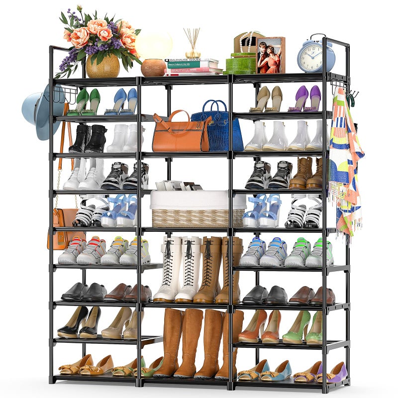Kottwca 9-Tier Metal Shoe Rack Organizer for 50-55 Pairs - Space Saving Shoe Storage Shelf for Entryway, Closet, Bedroom, Hallway - Image 1