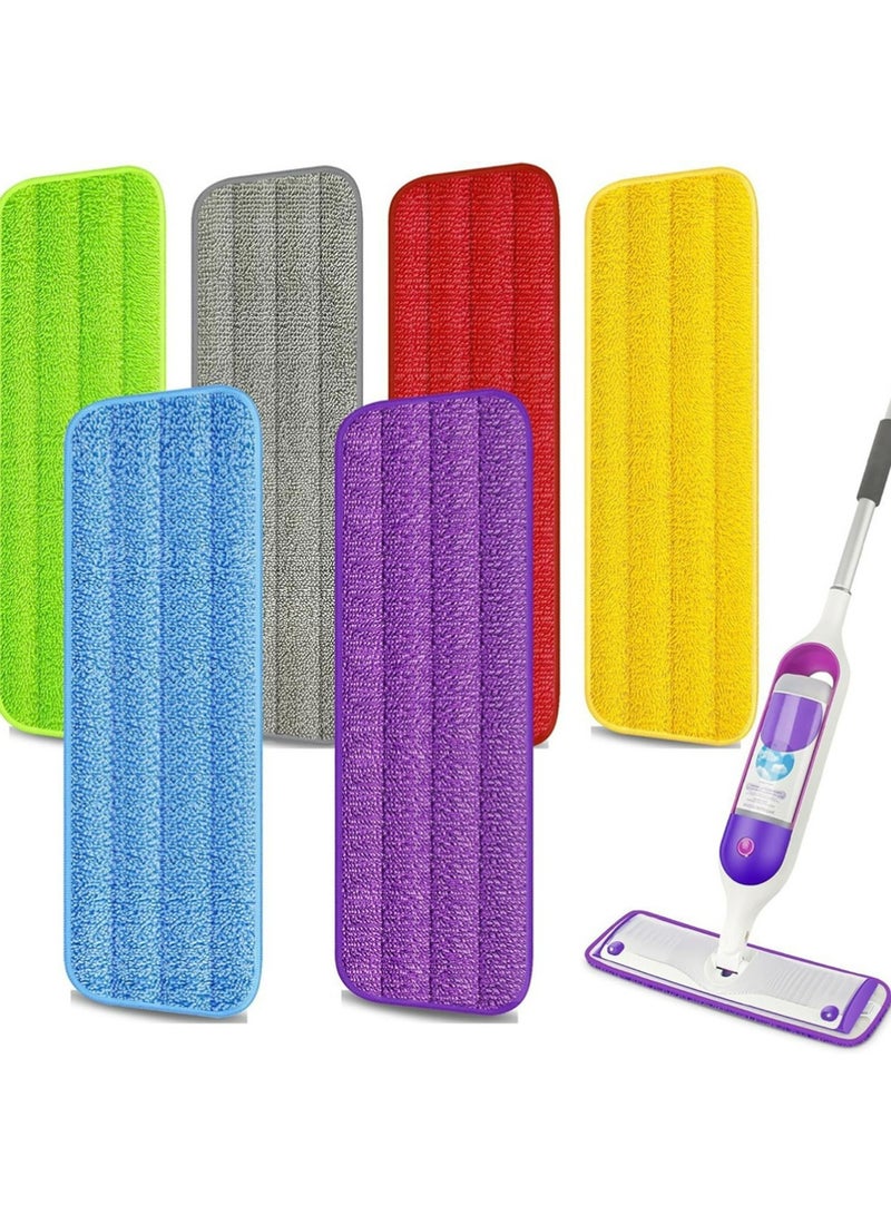 YOUGE 6-Piece Microfiber Spray Mop Replacement Head Set , - Microfiber Wet Pads Refills PowerMop Pads Machine Washable Hard Wood Floor Mop Pads Replacement Multicolour 42x39x4cm - Image 1
