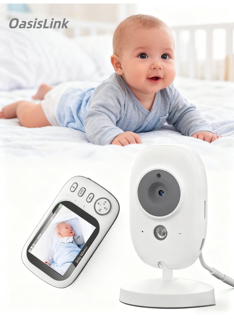 OasisLink Baby Monitor with Camera and Audio, 3.5 Inch Video Baby Monitor Screen with 10-hour Battery on VOX Mode, 2-Way Talk, Sound alert, Wireless, No WiFi, up to 1000ft Range - Image 1