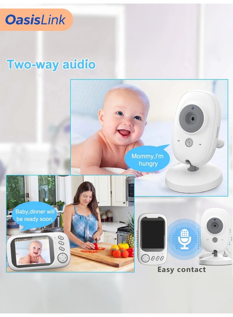OasisLink Baby Monitor with Camera and Audio, 3.5 Inch Video Baby Monitor Screen with 10-hour Battery on VOX Mode, 2-Way Talk, Sound alert, Wireless, No WiFi, up to 1000ft Range - Image 5