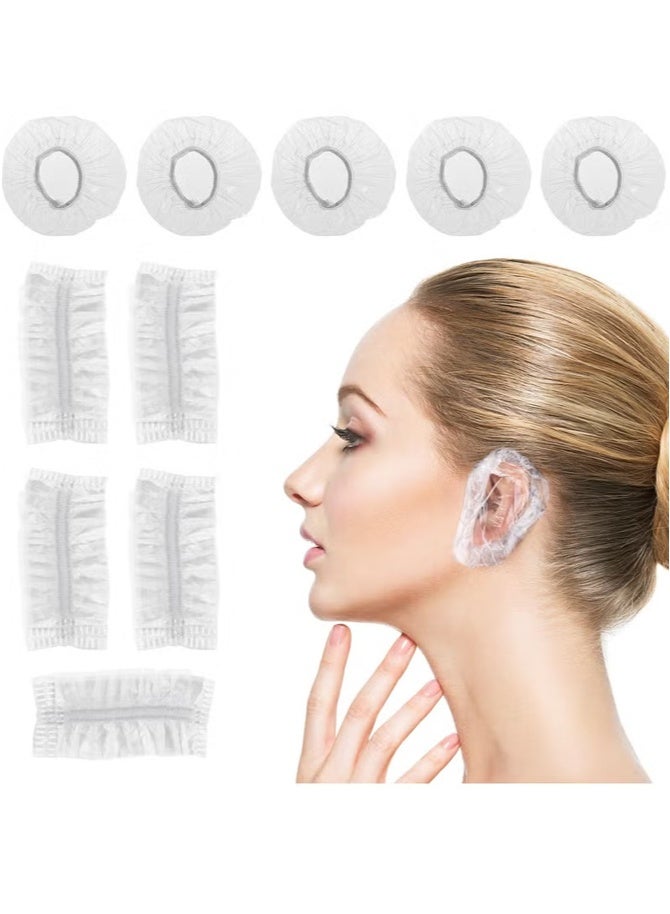 100PCS Ear Protector Caps Disposable Elastic Clear Shower Water Ear Covers Large for Hair Dye, Shower, Bathing Ear Cover Caps,Spa Home Use Hotel and Hair Salon - Image 1