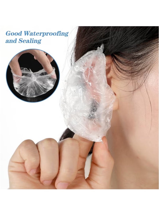 100PCS Ear Protector Caps Disposable Elastic Clear Shower Water Ear Covers Large for Hair Dye, Shower, Bathing Ear Cover Caps,Spa Home Use Hotel and Hair Salon - Image 3