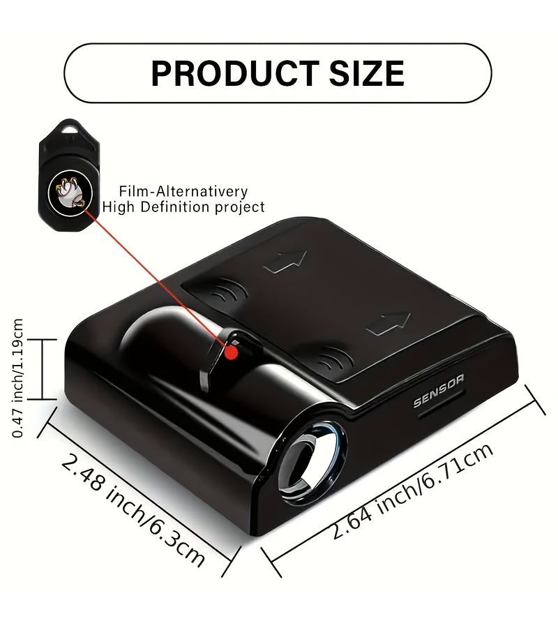 4 قطع من أضواء LED لأبواب السيارات على شكل أميرة، بأضواء ترحيبية فائقة السطوع لأرضية السيارة مع ملصقات عاكسة. - Image 2
