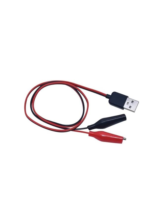 PROMASS promass Alligator Test Clips Clamp to USB Connector Cable Crocodile Electrical Clip Power Supply Extension 60CM Wire Adapter (USB Female)  - Image 2