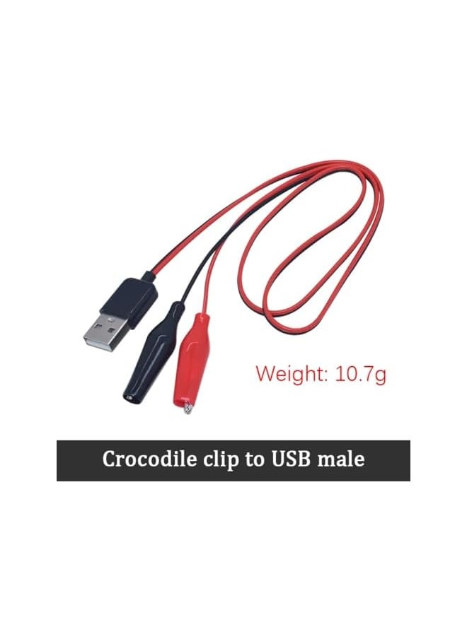 PROMASS promass Alligator Test Clips Clamp to USB Connector Cable Crocodile Electrical Clip Power Supply Extension 60CM Wire Adapter (USB Female)  - Image 3