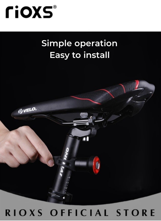 RIOXS Bike Tail Light,Smart Sensor Bicycle Rear Lights,Brake Sensing Taillight,USB Rechargeable Cycling Light,Waterproof Biking Back Taillight,For Mountain Bike/ Road Bike,Warning Lights Bike Accessories  - Image 4