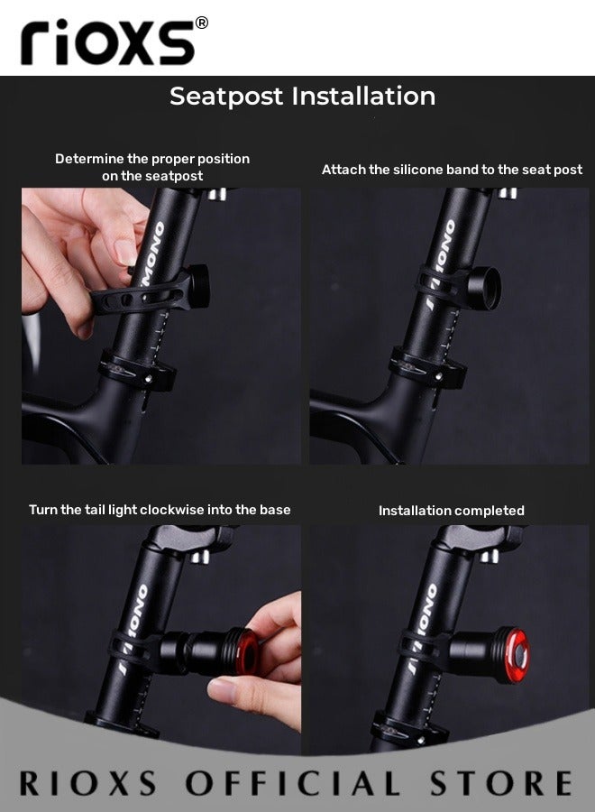 Bike Tail Light,Smart Sensor Bicycle Rear Lights,Brake Sensing Taillight,USB Rechargeable Cycling Light,Waterproof Biking Back Taillight,For Mountain Bike/ Road Bike,Warning Lights Bike Accessories