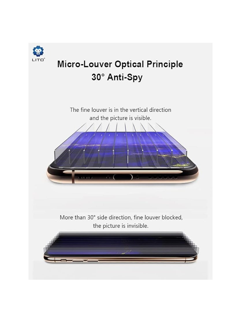 ليتو لصقة شاشة Lito زجاجية مضادة للتجسس لهاتف iPhone 12 Pro Max – تغطية كاملة، خصوصية 9H، لصق كامل بدون فقاعات - Image 5