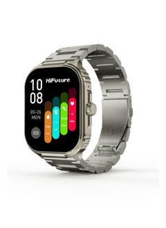 HiFuture Ultra3 PRO Premium Stainless Steel Smart Calling Watch, 2.04 Inch AMOLED Display, Silver  - Image 1