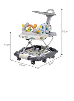 Gonice Baby Walker for Boys and Girls with Adjustable Height and Removable Footrest,Foldable Baby Walker with Wheels,Sunshade,Rocking Function & Music,Anti-O-Legged and Anti-Fall,for Baby 6-18 Months (Pink)  - Image 2