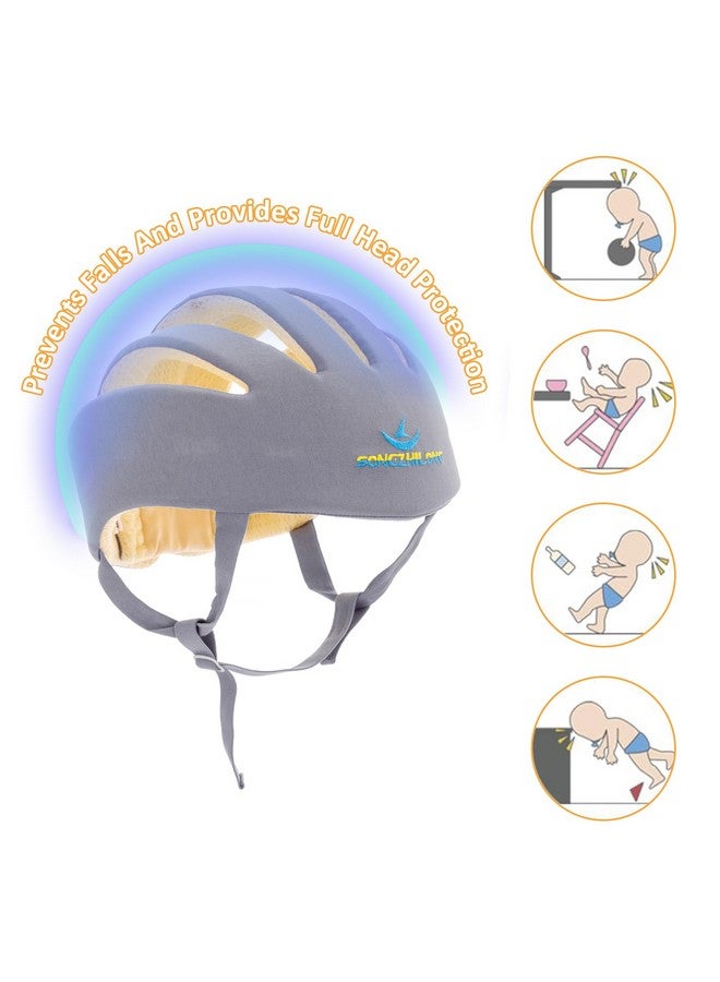 IULONEE Baby Head Protector Baby Protection Helmets Infant Walking Protective Cap Adjustable Baby Crawling Helmet Baby Safety Helmet Protective Baby Helmet for Kid Learning to Walk (Grey) - Image 5