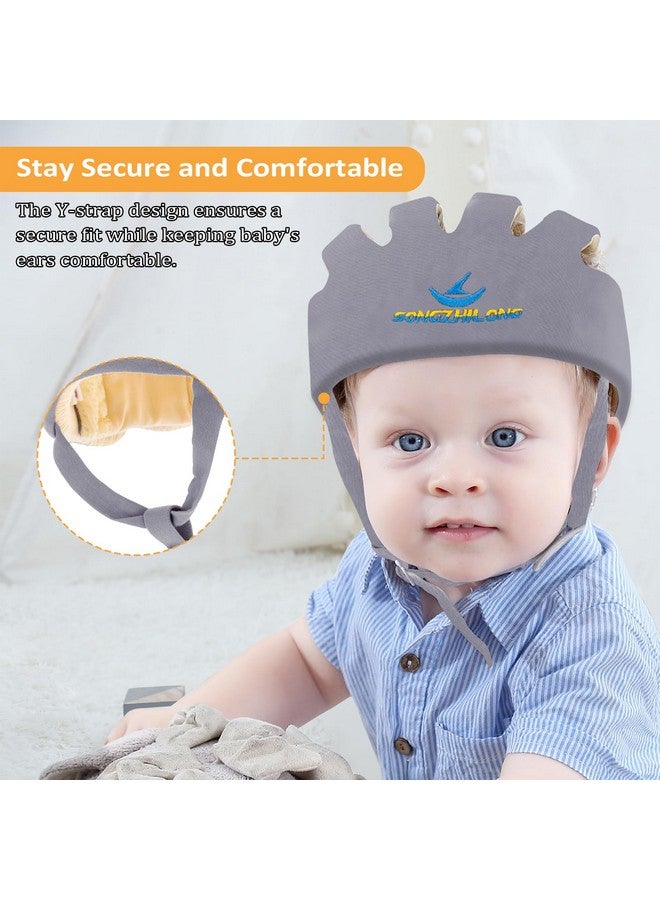 IULONEE Baby Head Protector Baby Protection Helmets Infant Walking Protective Cap Adjustable Baby Crawling Helmet Baby Safety Helmet Protective Baby Helmet for Kid Learning to Walk (Grey) - Image 4