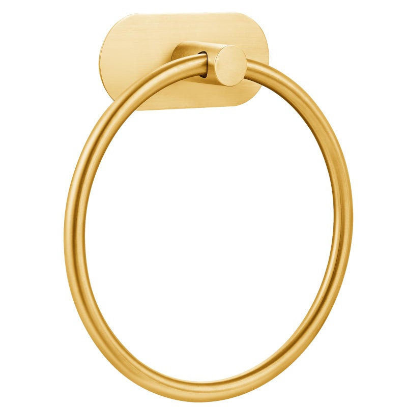 Kinbrace SelfAdhesive Towel Ring for Bathroom No Drilling Stainless Steel Rustproof Hand Towel Holder Wall Mounted Bathroom Kitchen Towel Hanger with Strong Adhesive Modern Bath Organizer Brushed Gold - Image 2