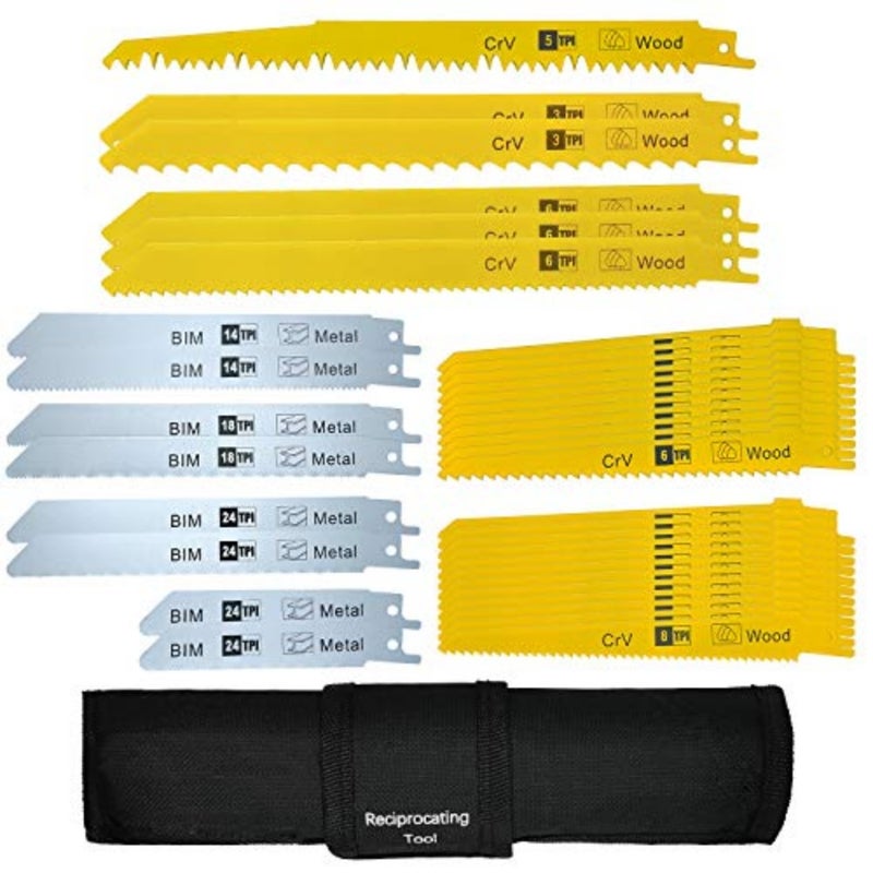 36 Pcs Reciprocating Saw Accessory for Wood Metal Plastic Sawzall Attachments Kit Compatible with DeWalt Bosch Makita Milwaukee Porter-Cable Ryobi Ridgid Skil Craftsman - Image 1
