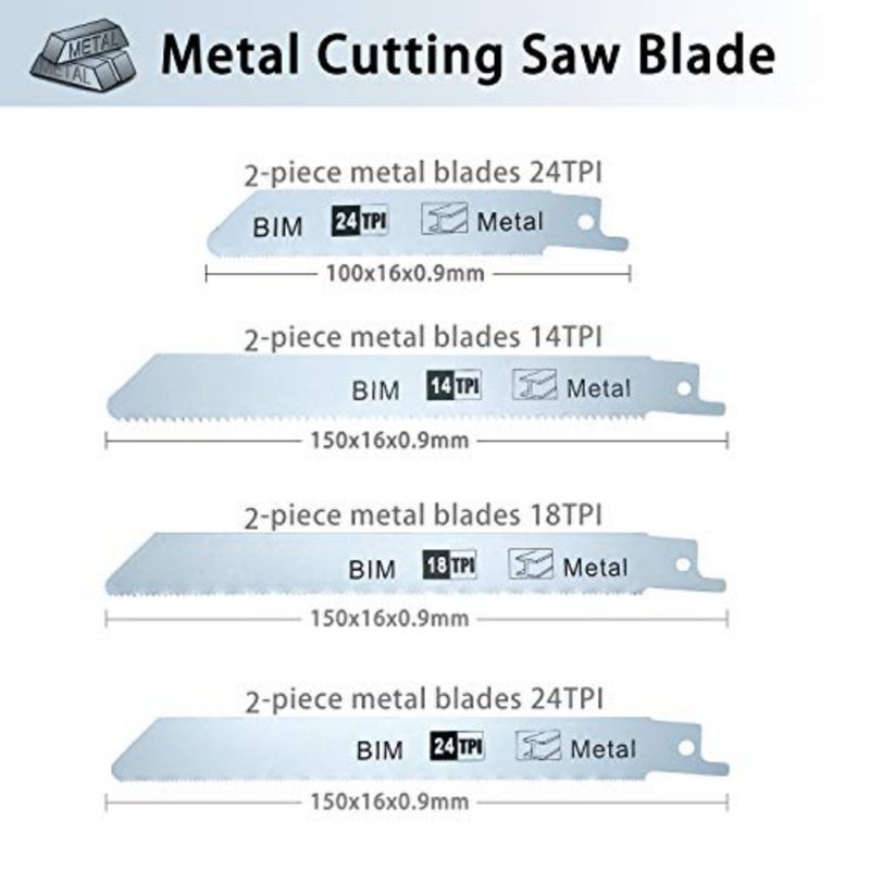 36 Pcs Reciprocating Saw Accessory for Wood Metal Plastic Sawzall Attachments Kit Compatible with DeWalt Bosch Makita Milwaukee Porter-Cable Ryobi Ridgid Skil Craftsman - Image 3