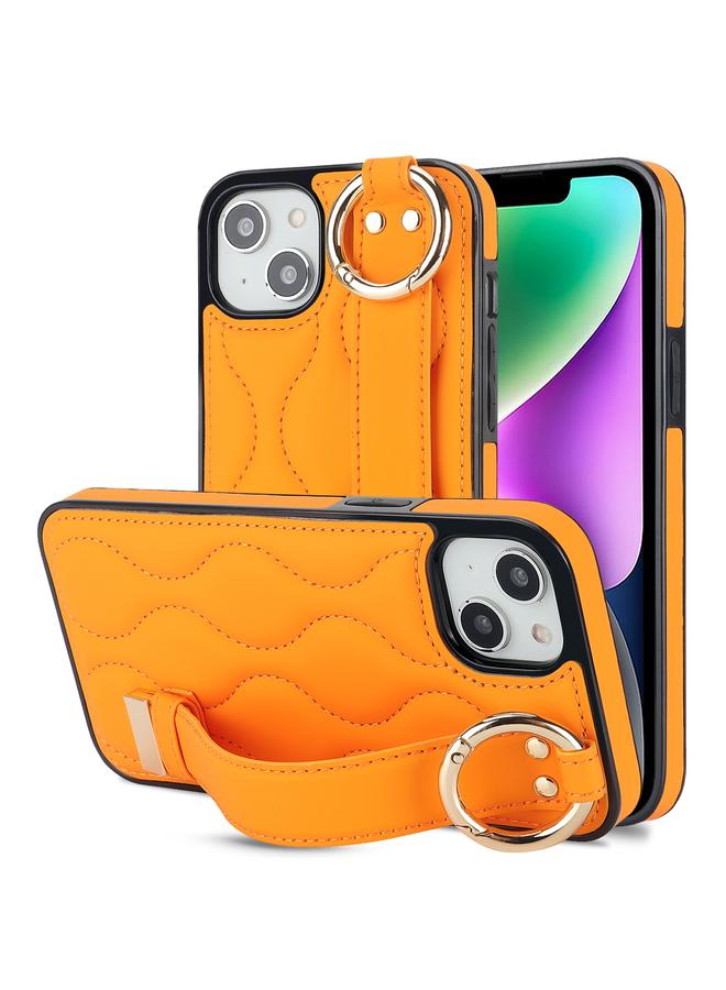 Zaboon Case For iPhone 13 mini Non-slip Full Coverage Ring PU Phone Case with Wristband - Image 1