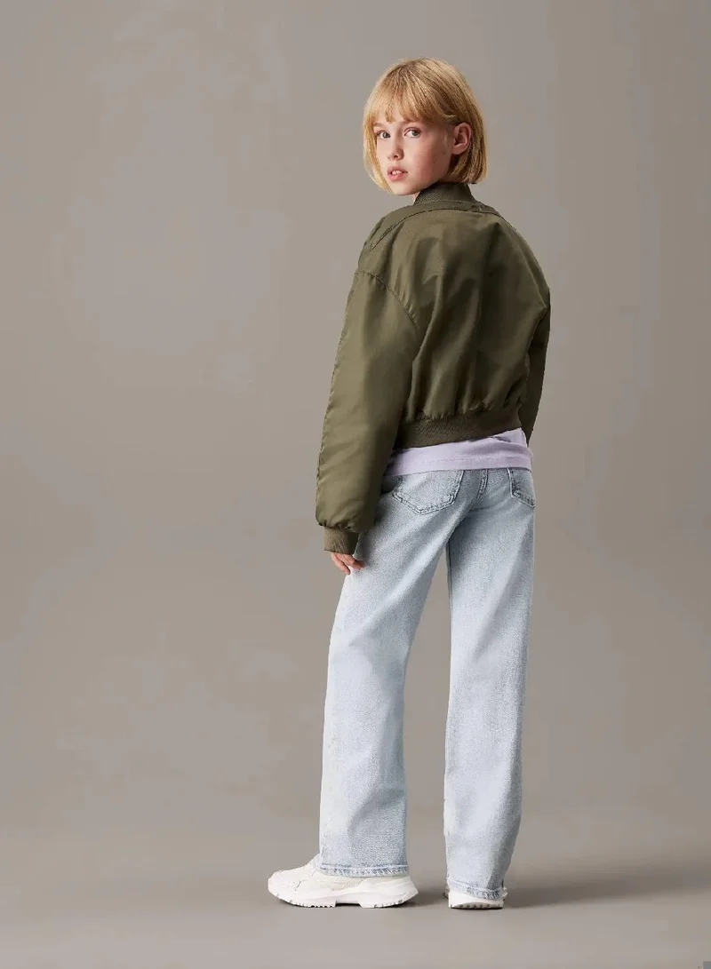 كالفن كلاين جينز بنطال جينز بأرجل واسعة