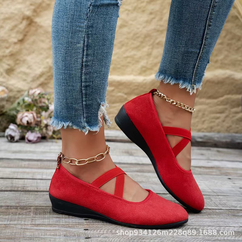 2025 Trade New Style Round-Toe Large Size Women'S Low-Heel Slip-On Casual Shoes For Women In Europe And America - Image 3