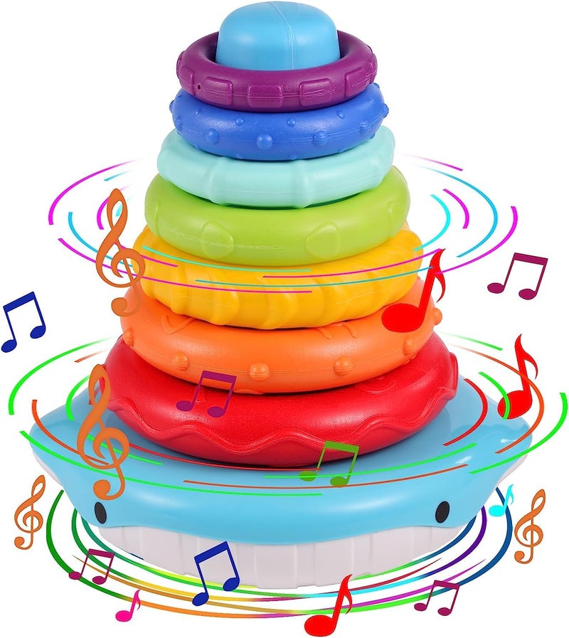 Strong Stacking Rings Baby Toys 6 to 12 Months,Stacking Toys for Toddlers 1-3,Sensory Montessori Toys for 1 Year Old,Fine Motor Skills Educational Toys,Infant Toys Gifts for 1 2 3 Year Old Boy Girl