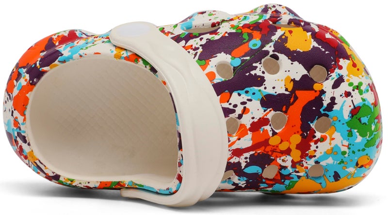 INMINPIN Kids Cute Clogs Cartoon Garden Shoes Boys Girls Slides Slippers Indoor Outdoor Children Water Shower Beach Pool Sandals,White,7-8 Toddler,Kids - Image 3