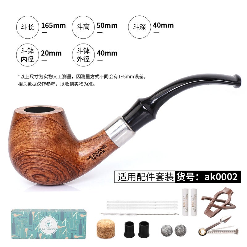 Muxiang Huanghua Pear Wooden Pipe Wooden Handmade Bucket Supply Wooden Smoking Set Solid Wood Pipe - Image 1