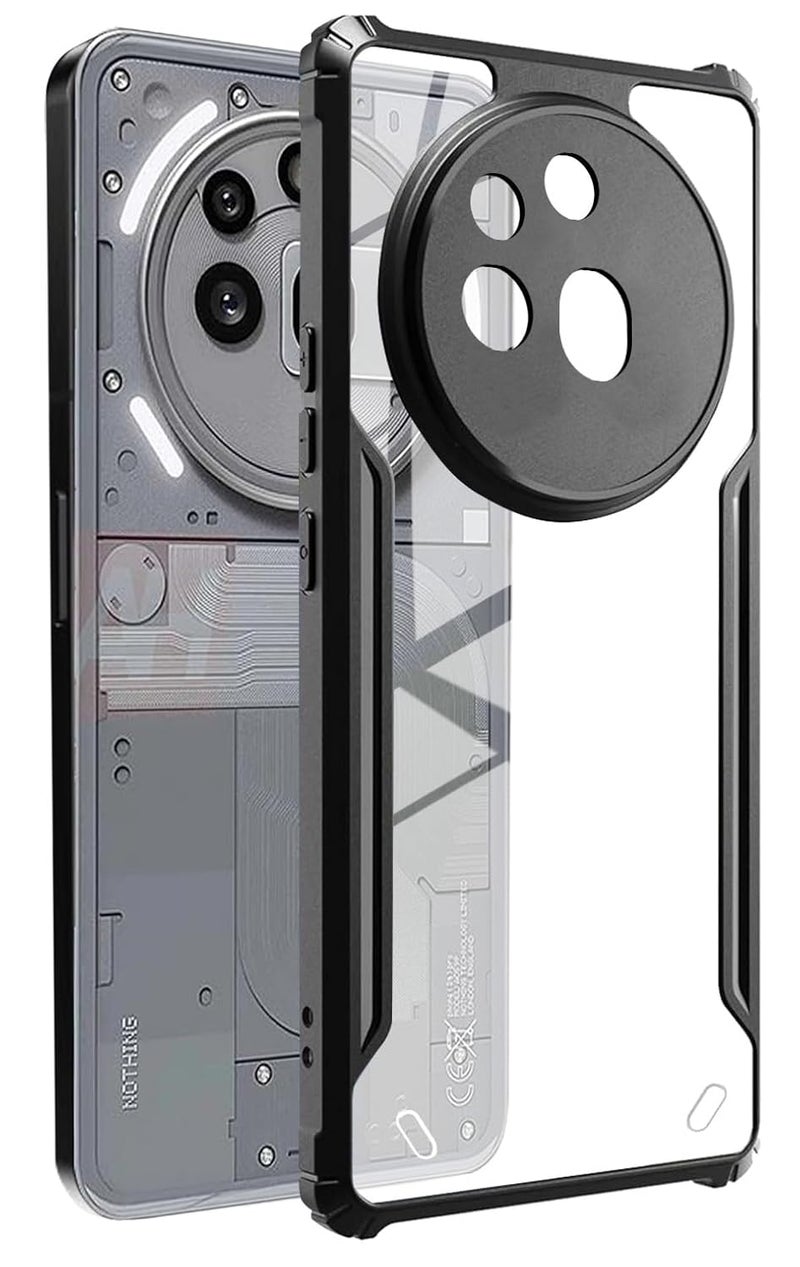 SPAZY CASE غطاء خلفي لهاتف Nothing 3a Pro | غطاء خلفي شفاف من الكريستال الصلب مع حافة TPU، غطاء حماية ضد السقوط لهاتف Nothing 3a Pro - Image 1