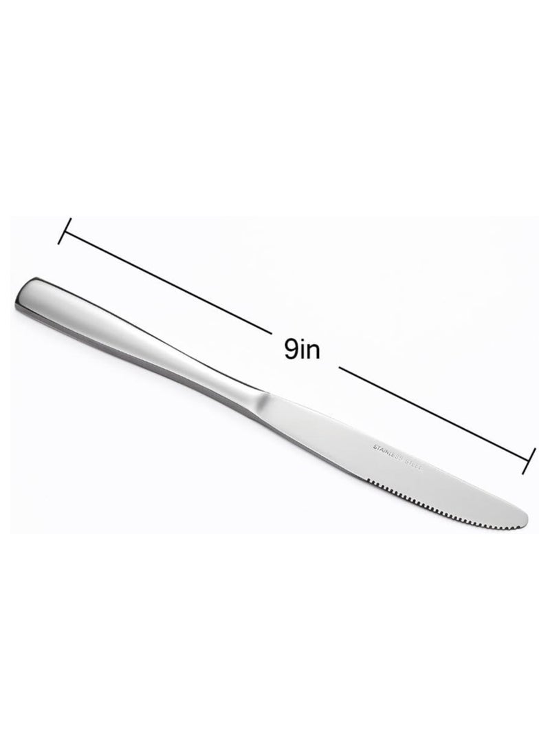 Dinner Knife Set of 6 - Stainless Steel - Carefully Polished for Lasting Use - Image 2