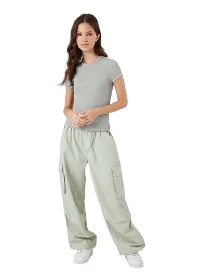 FOREVER 21 Ribbed Knit Crew Tee - Image 1