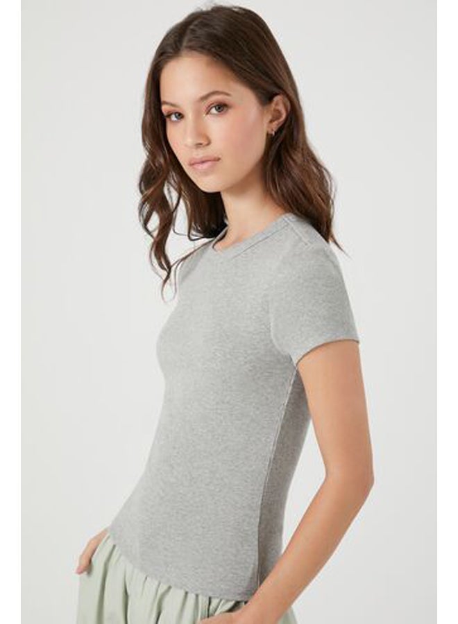 FOREVER 21 Ribbed Knit Crew Tee - Image 3