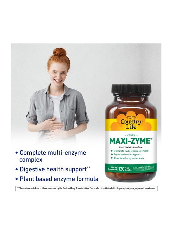 Country Life - Maxizyme Caps 120 Vegetarian Capsules Digestive Enzyme Complex To Support Maximum Digestive Power - Image 1