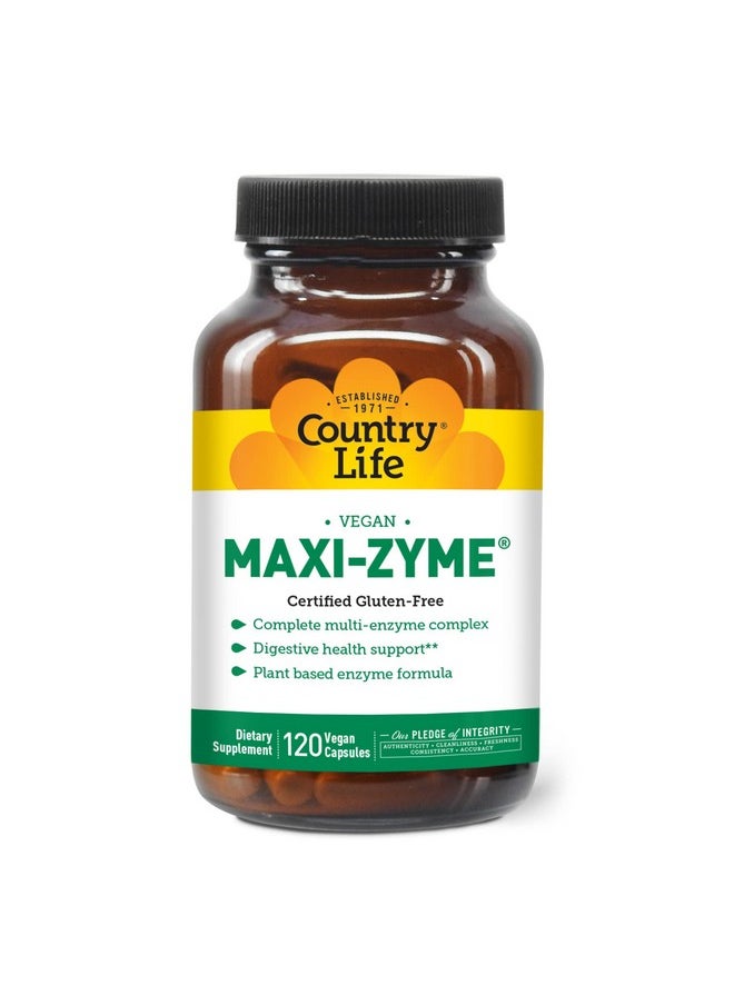 Country Life - Maxizyme Caps 120 Vegetarian Capsules Digestive Enzyme Complex To Support Maximum Digestive Power - Image 1