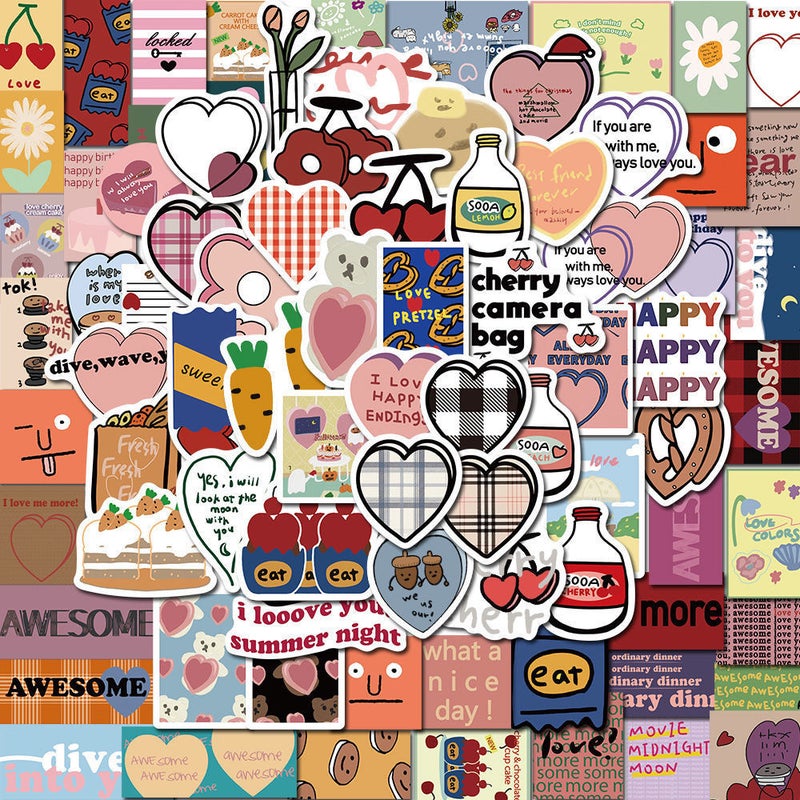 Premium Doodle Stickers 50-373pcs Waterproof HT212-90 sheets/bag 