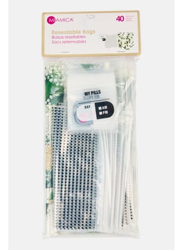 Miamica 40 Piece Of Resealable Bags, Green  - Image 1