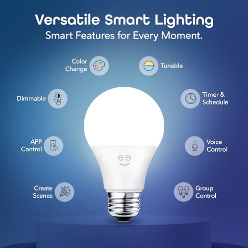 Geeni Prisma Plus 800 Dimmable Smart Light Bulbs with 2.4 GHz Wi-Fi Connectivity – Color-Changing & Tunable White, A19 LED Smart Bulb – Works with Alexa & Google, 1-Pack - Image 2