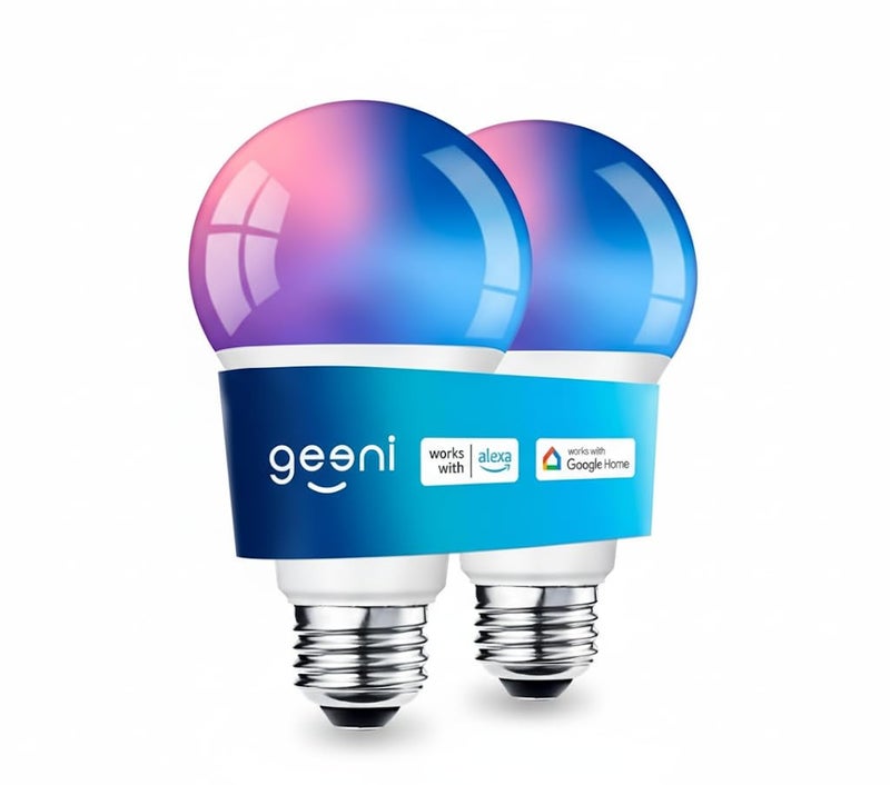 Geeni Prisma Plus 800 Dimmable Smart Light Bulbs with 2.4 GHz Wi-Fi Connectivity – Color-Changing & Tunable White, A19 LED Smart Bulb – Works with Alexa & Google, 1-Pack - Image 1