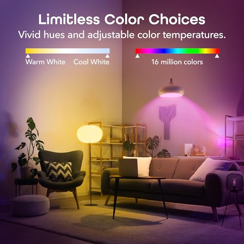 Geeni Prisma Plus 800 Dimmable Smart Light Bulbs with 2.4 GHz Wi-Fi Connectivity – Color-Changing & Tunable White, A19 LED Smart Bulb – Works with Alexa & Google, 1-Pack - Image 4