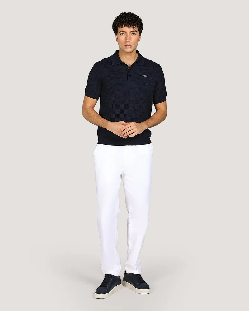 غانت كنزة بولو قطنية قصيرة الأكمام بنقوش