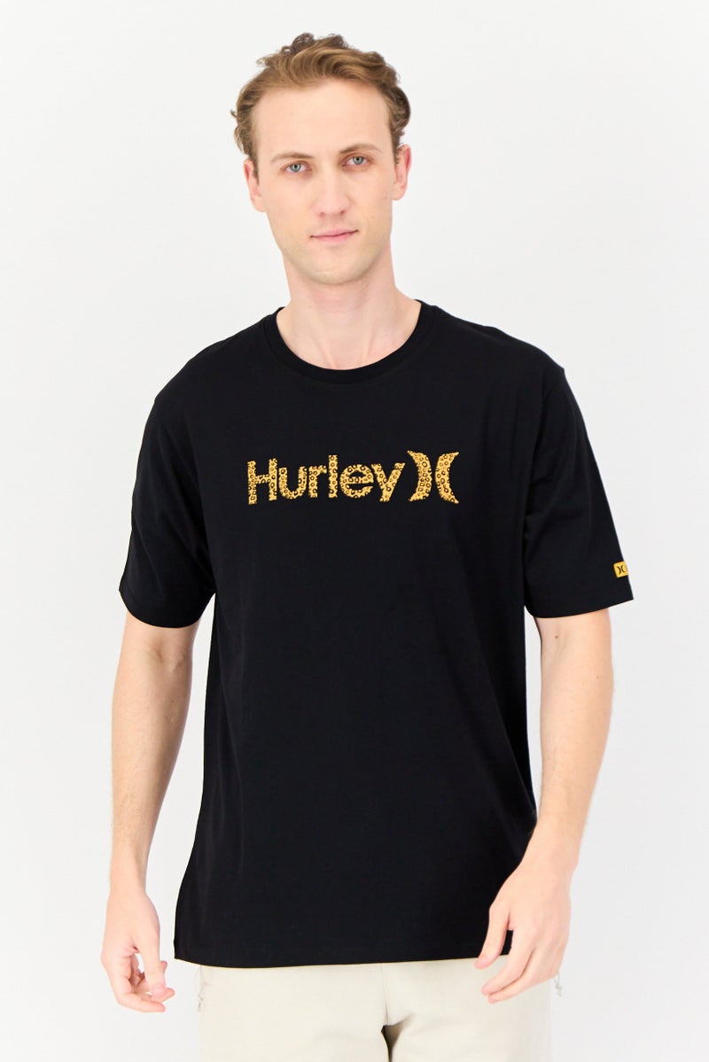 Hurley Men Sportswear Fit Short Sleeves Outdoor T-Shirt, Black - Image 1