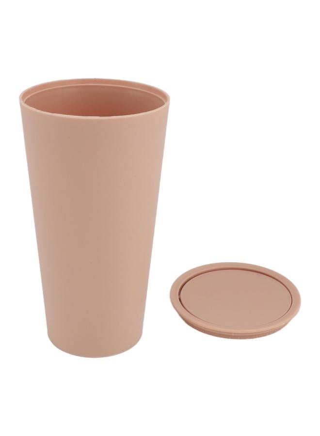 NIBEMINENT Desktop Trash Can with Rotate Lid Mini Garbage Can ABS Minimalist Desktop Waste Basket for Office Bedroom Home Khaki  - Image 5
