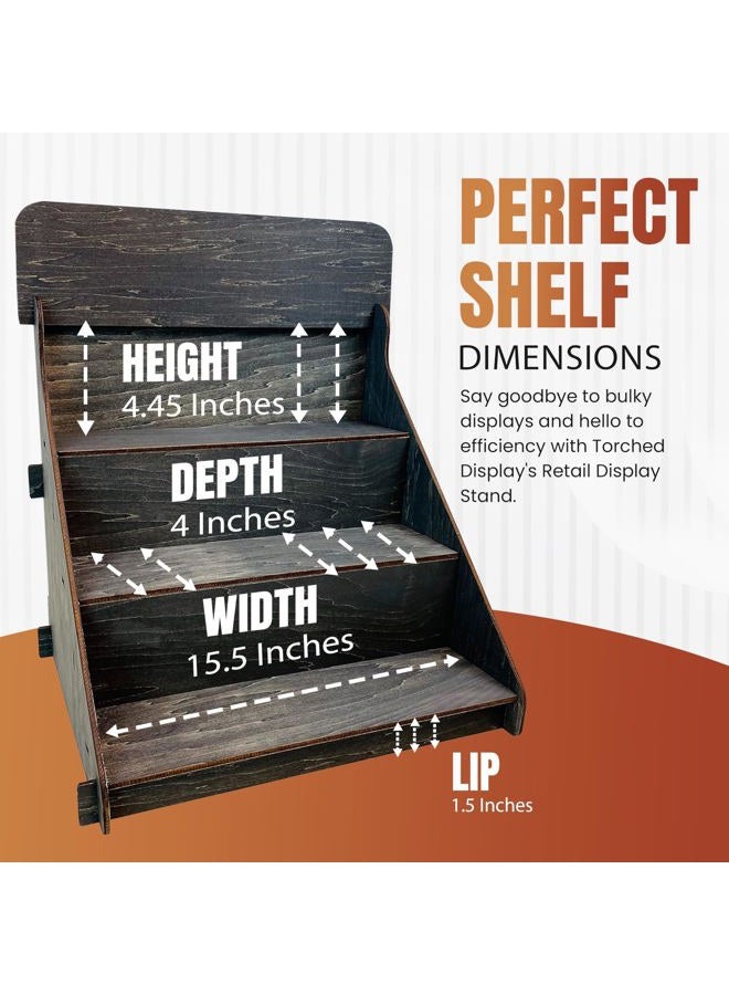 TORCHED DISPLAYS Wooden Portable Retail Table Stand Countertop 3 Step Riser Craft Shows, Farmers Markets Tradeshows |No Hardware Assembly Flat Pack Soap CBD Jewelry Spices Cups Tumblers Coasters - Image 4