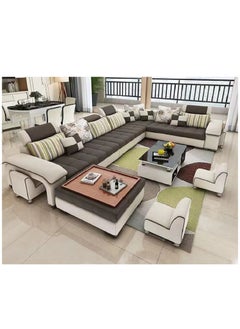 Comfynest U Shaped Corner Sofa Wood Frame High Density Cushions  - Image 1