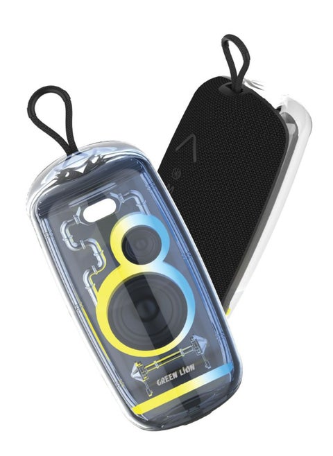 Palma Pro Wireless Speaker, 7h Playtime, Bluetooth 5.2, 10m Bluetooth Range, FM Radio, Type-C Charging, RGB Light - Black