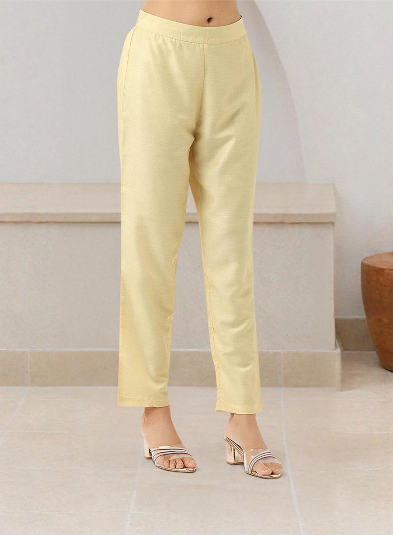 ISHIN Floral Printed Band Collar Straight Kurta With Trousers - Image 5
