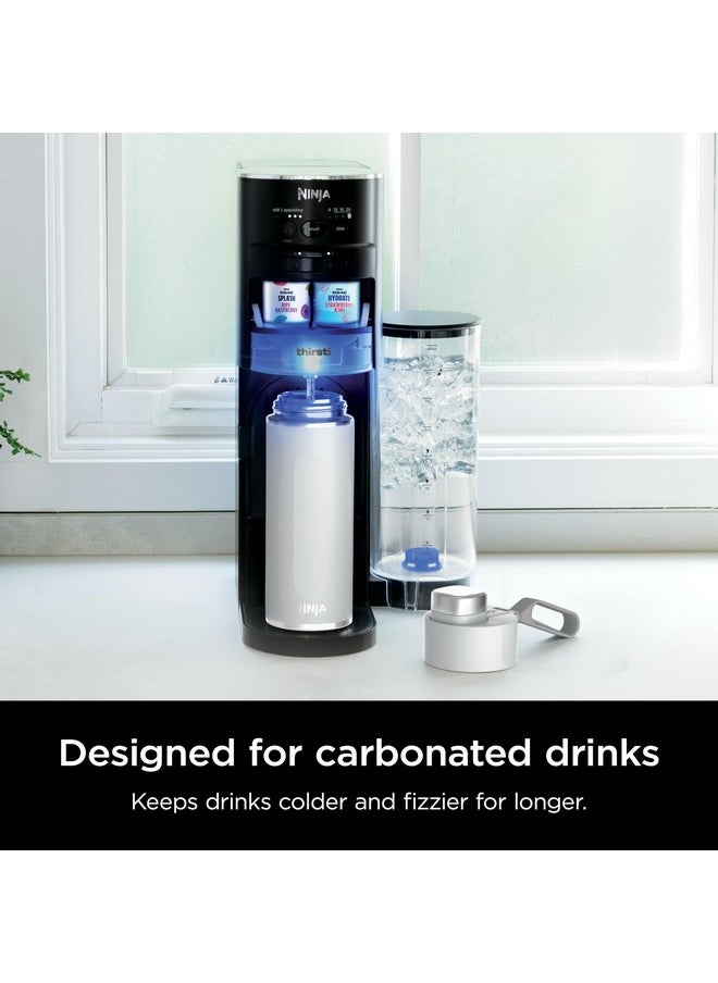 Ninja Ninja DW2401WH Thirsti 24oz Travel Water Bottle, For Carbonated Sparkling Drinks, Colder and Fizzier Longer, Stainless Steel, Leak Proof, 24 Hours Cold, Dishwasher Safe, Metal Insulated Tumbler, White  - Image 3