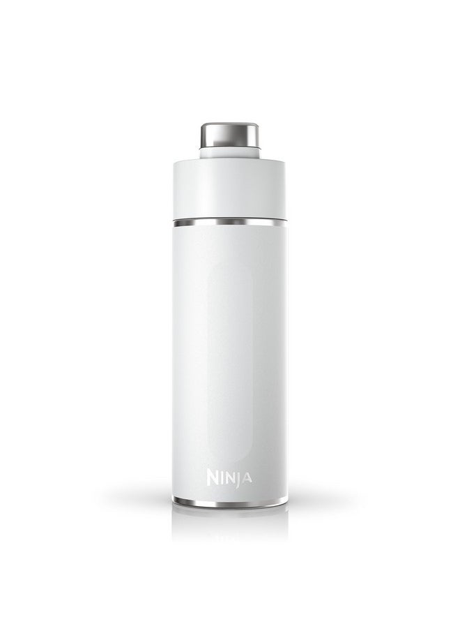 Ninja Ninja DW2401WH Thirsti 24oz Travel Water Bottle, For Carbonated Sparkling Drinks, Colder and Fizzier Longer, Stainless Steel, Leak Proof, 24 Hours Cold, Dishwasher Safe, Metal Insulated Tumbler, White  - Image 1