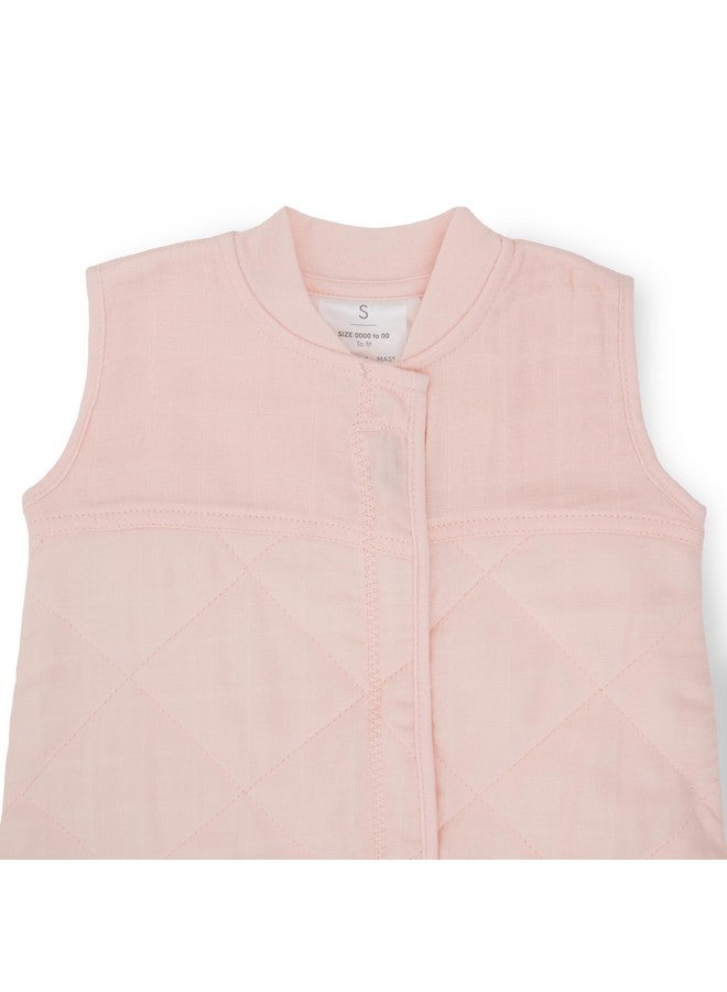 Little Unicorn 18-24 Month Quilted Sleep Sack 2.6 TOG | Soft & Breathable Muslin Cotton for safer sleep | 2 way zipper (Light Pink) - Image 2