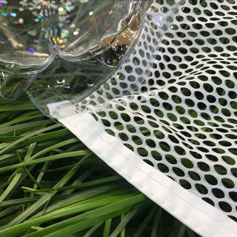 Cross border factory hot sale PVC water transparent recliner foldable inflatable hammock with sequins floating row adult recliner(Sequin Hammock, 130*70cm) - Image 4