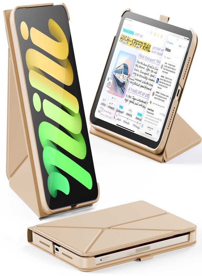 إنفيلاند جراب INFILAND لجهاز iPad mini 7 (A17 Pro) 2024 / iPad mini 6 2021، جراب حماية مغناطيسي رفيع بتصميم أوريغامي، غطاء قابل للطي على شكل كتاب مع حامل قلم، حامل متعدد الزوايا، خاصية التشغيل/الإيقاف التلقائي، إضاءة النجوم - Image 1