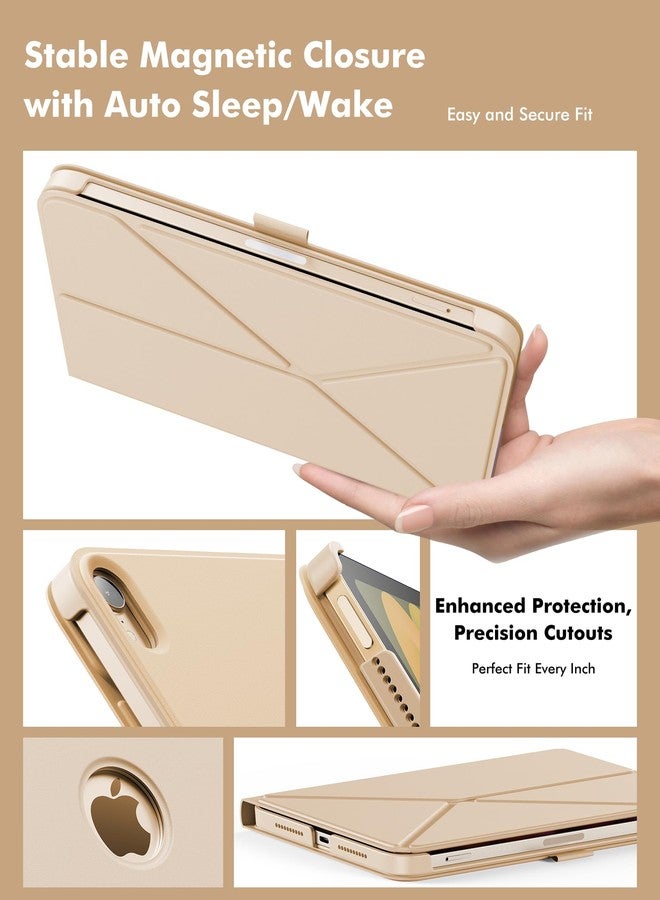 إنفيلاند جراب INFILAND لجهاز iPad mini 7 (A17 Pro) 2024 / iPad mini 6 2021، جراب حماية مغناطيسي رفيع بتصميم أوريغامي، غطاء قابل للطي على شكل كتاب مع حامل قلم، حامل متعدد الزوايا، خاصية التشغيل/الإيقاف التلقائي، إضاءة النجوم - Image 3